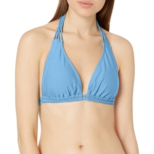 image:imageVolcom Womens Simply Seamless Halter Swimsuit Bikini TopSandy Indigo