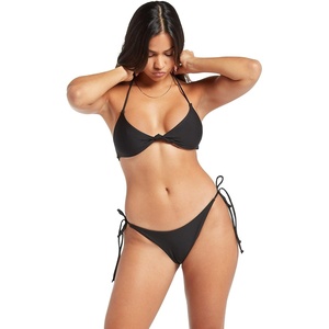 image:imageVolcom Womens Simply Seamless Skimpy Tie Side Swimsuit Bikini BottomBlackc