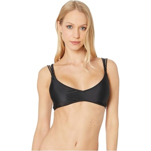 image:imageVolcom Womens Simply Seemless V Neck Swimsuit Bikini TopBlack White