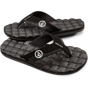 image:imageVolcom Youth Recliner Sandal Little KidBig KidBlackWhite