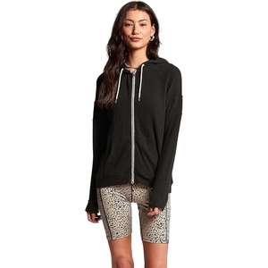 image:imageVolcom Womens Lil Zip Up Hooded Fleece SweatshirtBlack Black