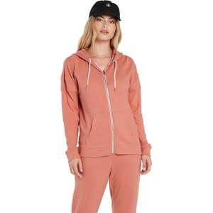 image:imageVolcom Womens Lil Zip Up Hooded Fleece SweatshirtLight Mauve