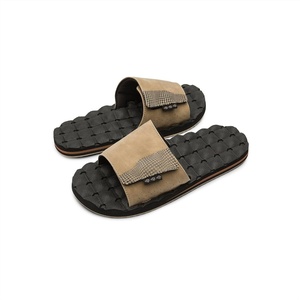 image:imageVolcom Mens Recliner Slide Sandals  Comfort Foam Footbed Waterfriendly Nubuck Strap SlidesCognac